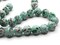 40 10mm Mint Green with Red & Pink Splatter Paint Smooth Round Glass Beads